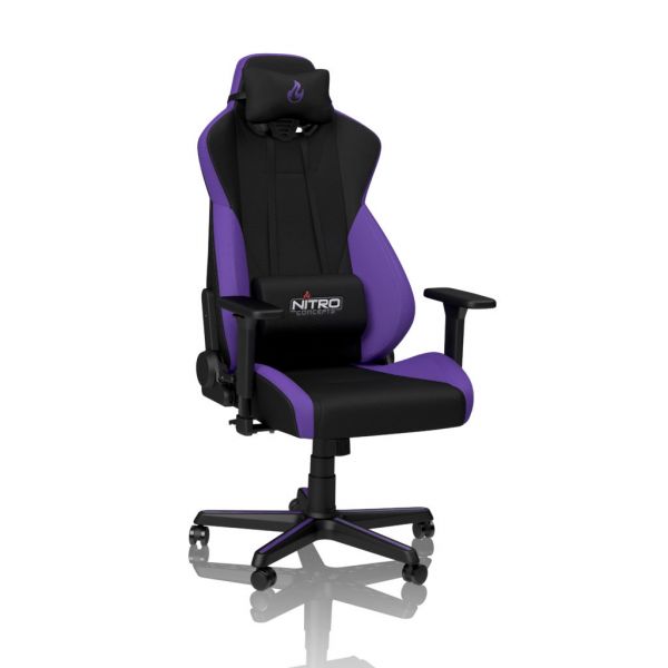 purple gaming chair with speakers